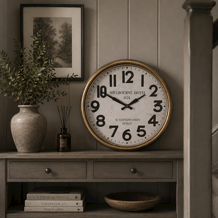 A/Q BRASS SHELBOURNE WALL CLOCK 60x60cm